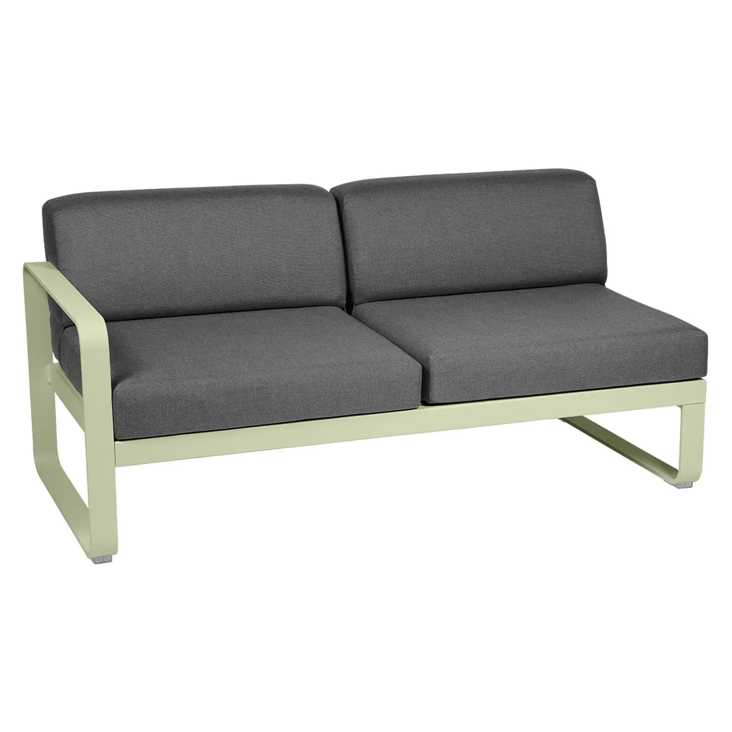 Fermob Canapé 2 places modulable gauche BELLEVIE - 65 vert tilleul - gris graphite