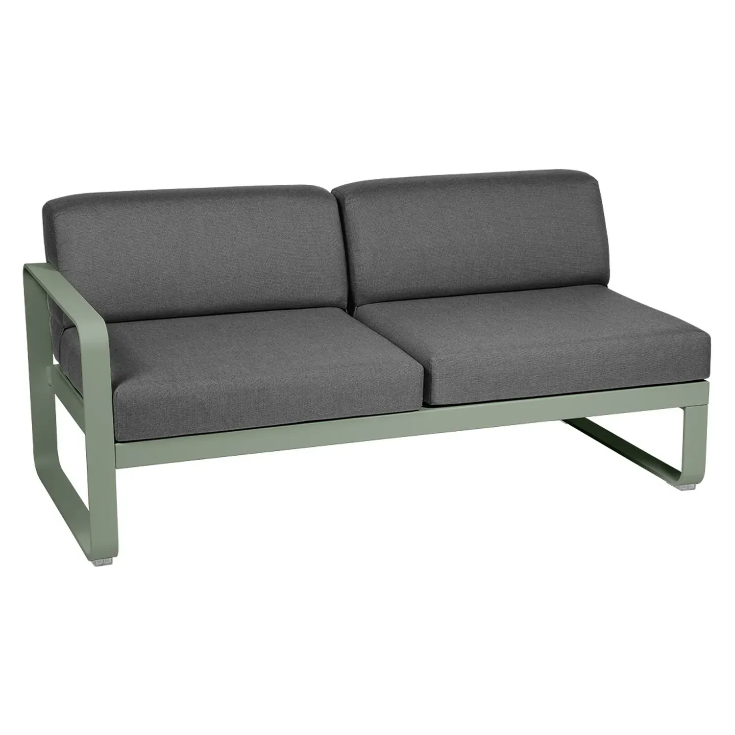 Fermob Canapé 2 places modulable gauche BELLEVIE - 82 cactus mat - gris graphite