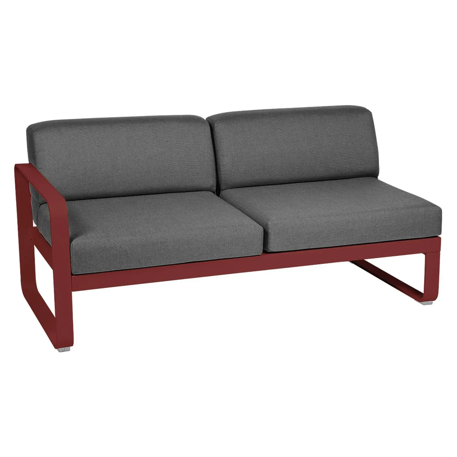 Fermob Canapé 2 places modulable gauche BELLEVIE - 43 piment - gris graphite