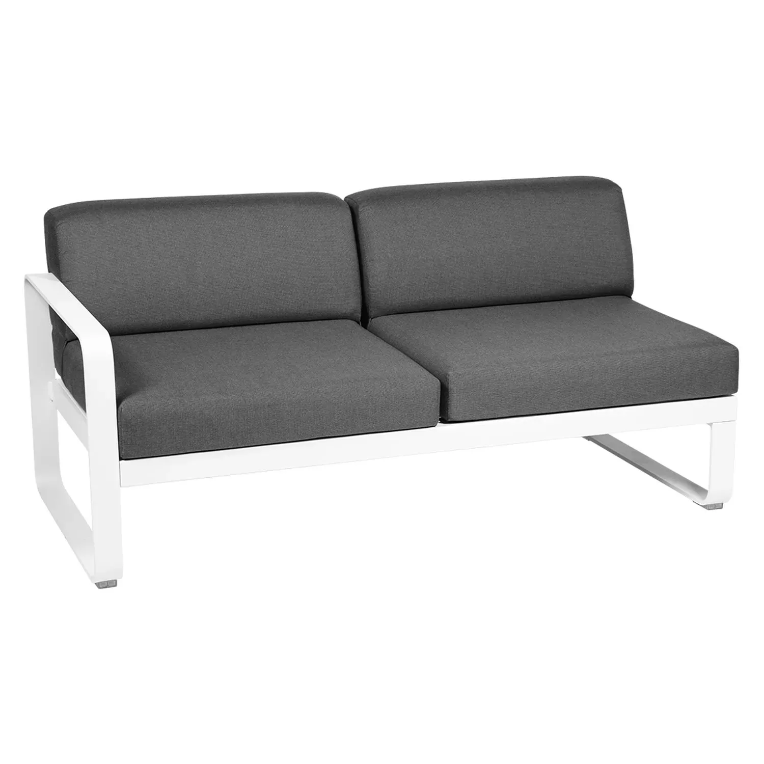 Fermob Canapé 2 places modulable gauche BELLEVIE - 01 blanc coton - gris graphite
