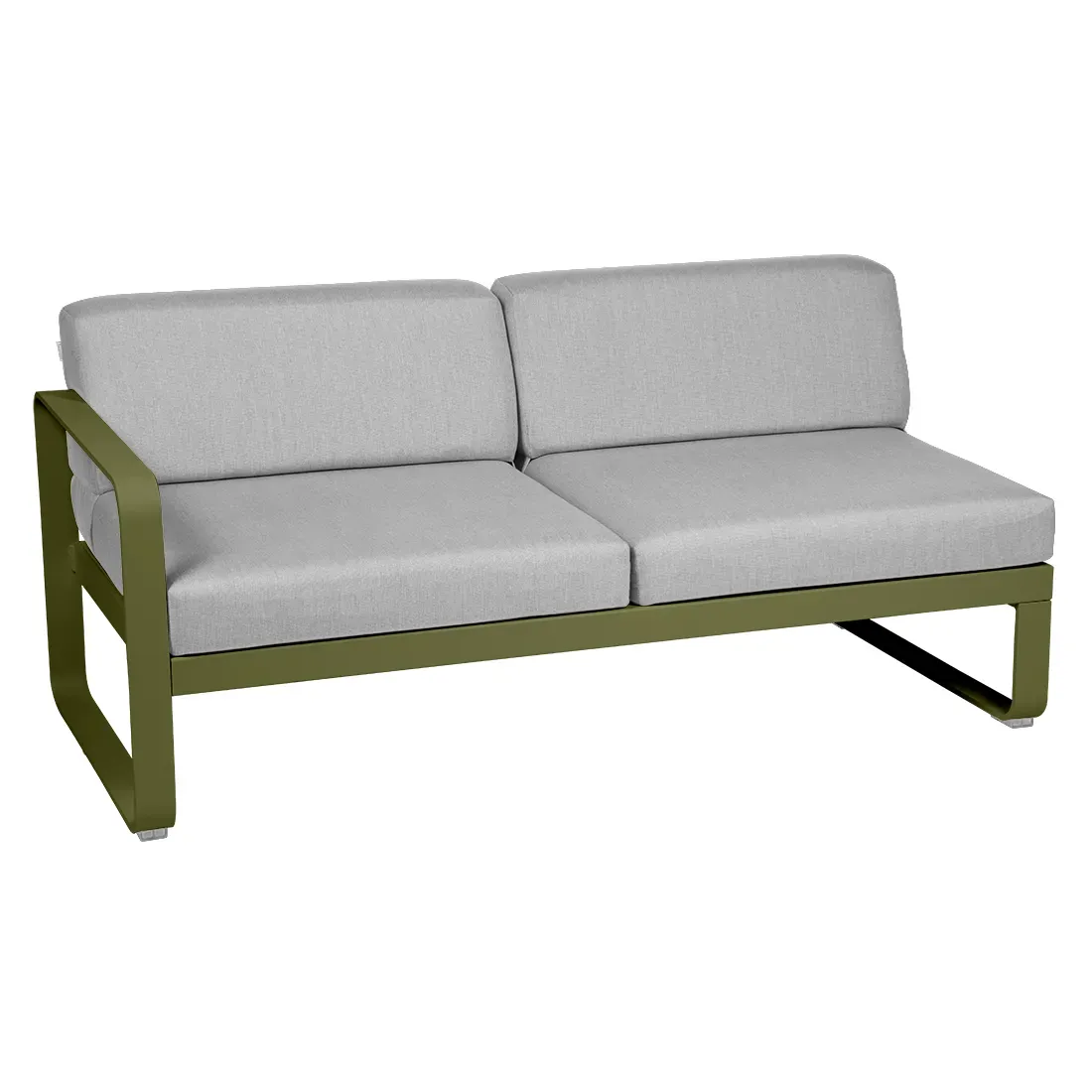 Fermob Canapé 2 places modulable gauche BELLEVIE - D3 Pesto - gris flanelle