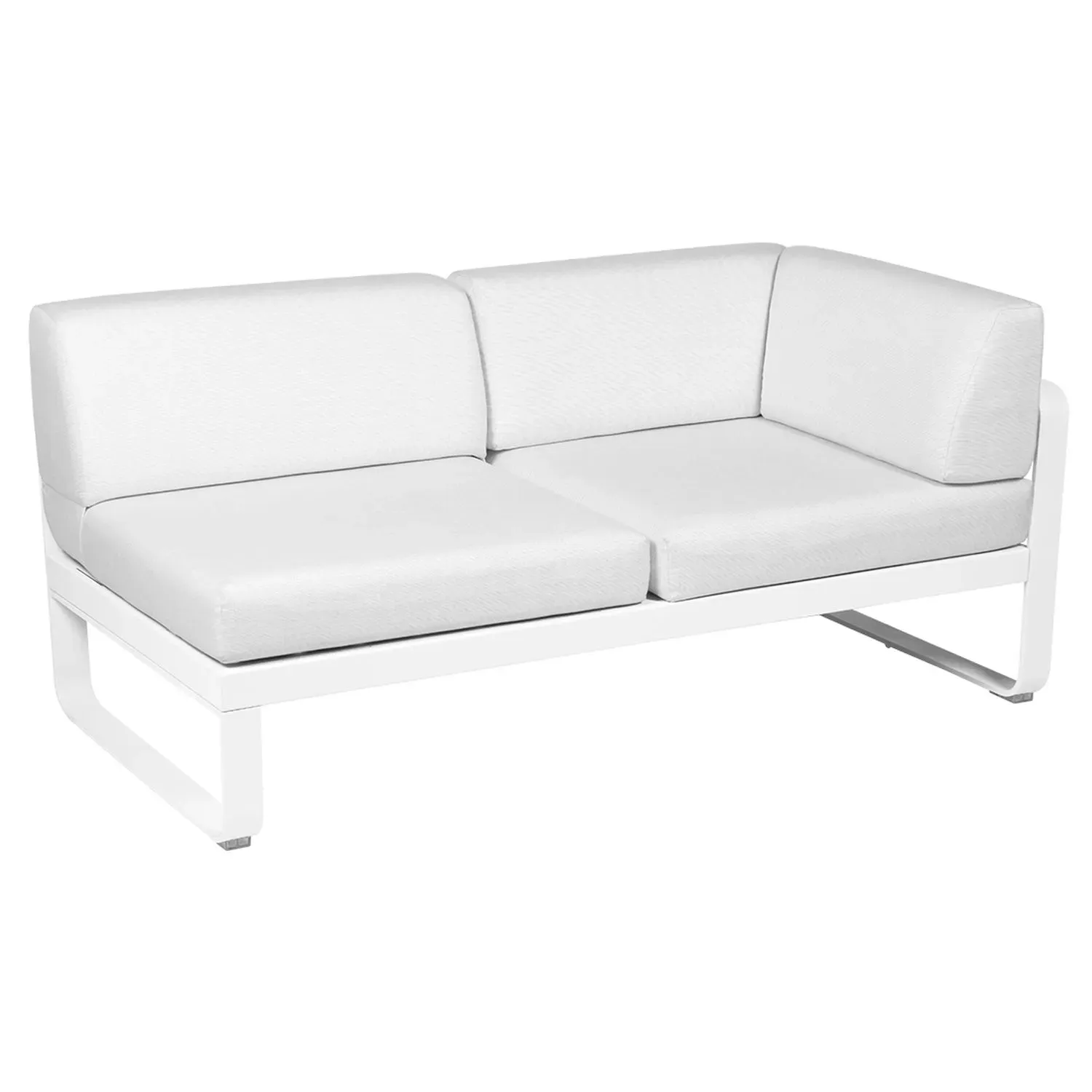 Fermob Canapé 2 places modulable angle droit BELLEVIE - 01 blanc coton - blanc grisé
