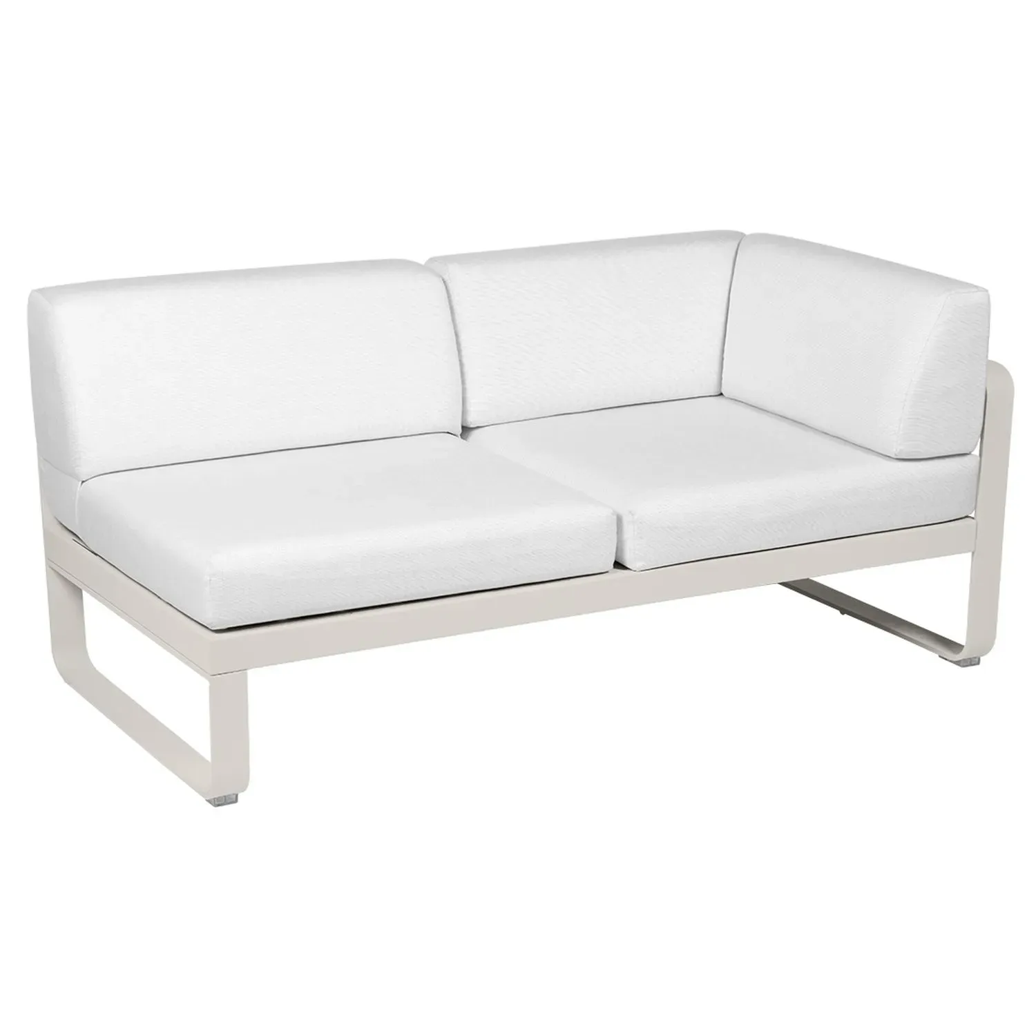 Fermob Canapé 2 places modulable angle droit BELLEVIE - A5 gris argile - blanc grisé