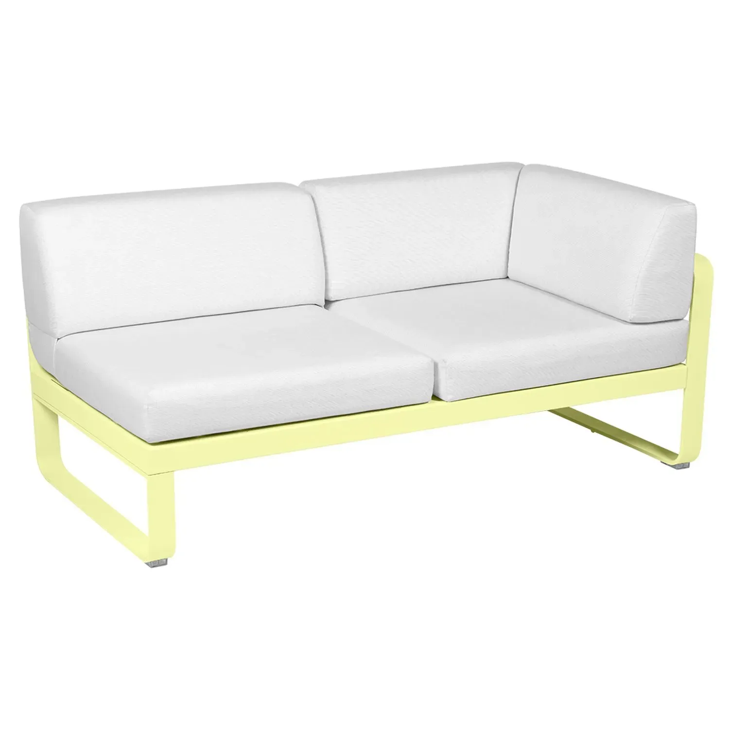 Fermob Canapé 2 places modulable angle droit BELLEVIE - A6 citron givré - blanc grisé