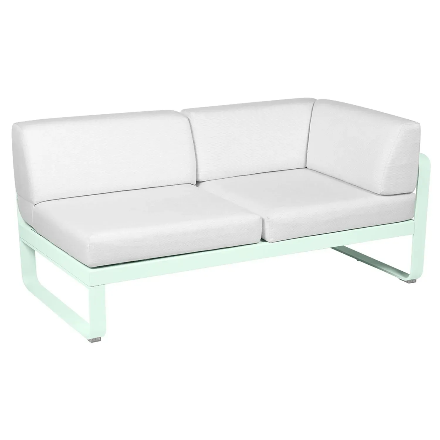 Fermob Canapé 2 places modulable angle droit BELLEVIE - A7 menthe glaciale - blanc grisé