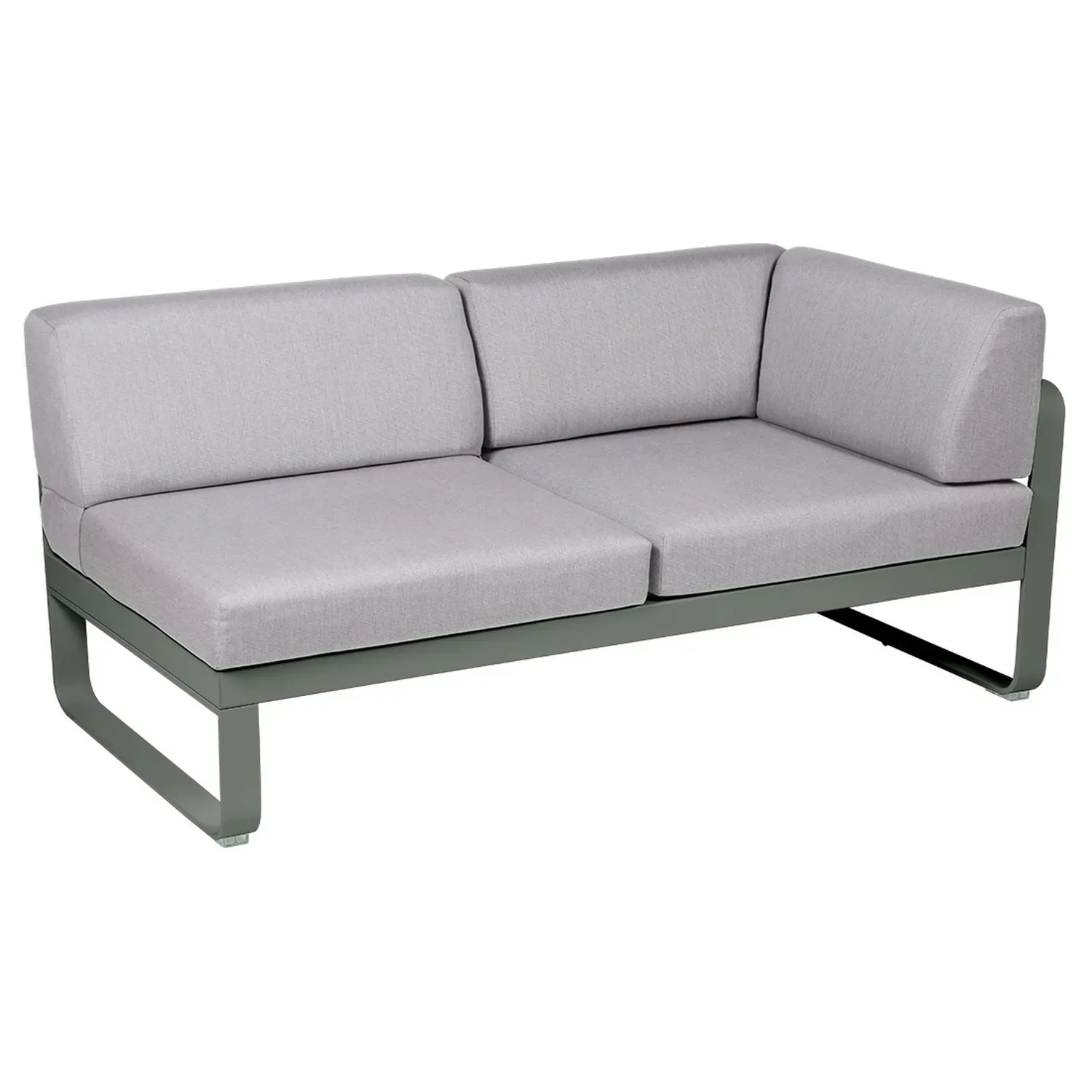 Fermob Canapé 2 places modulable angle droit BELLEVIE - 48 romarin mat - gris flanelle