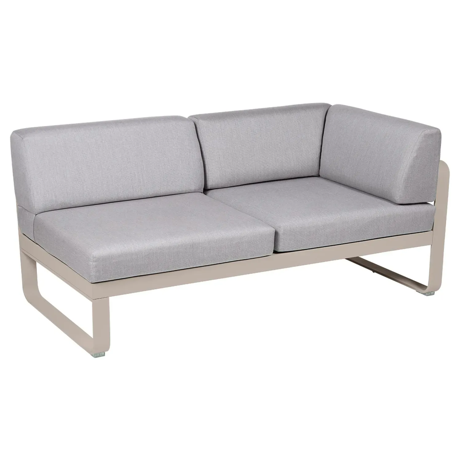 Fermob Canapé 2 places modulable angle droit BELLEVIE - 14 muscade - gris flanelle