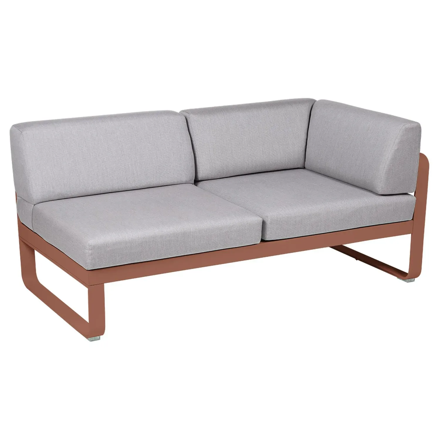 Fermob Canapé 2 places modulable angle droit BELLEVIE - 20 ocre rouge - gris flanelle