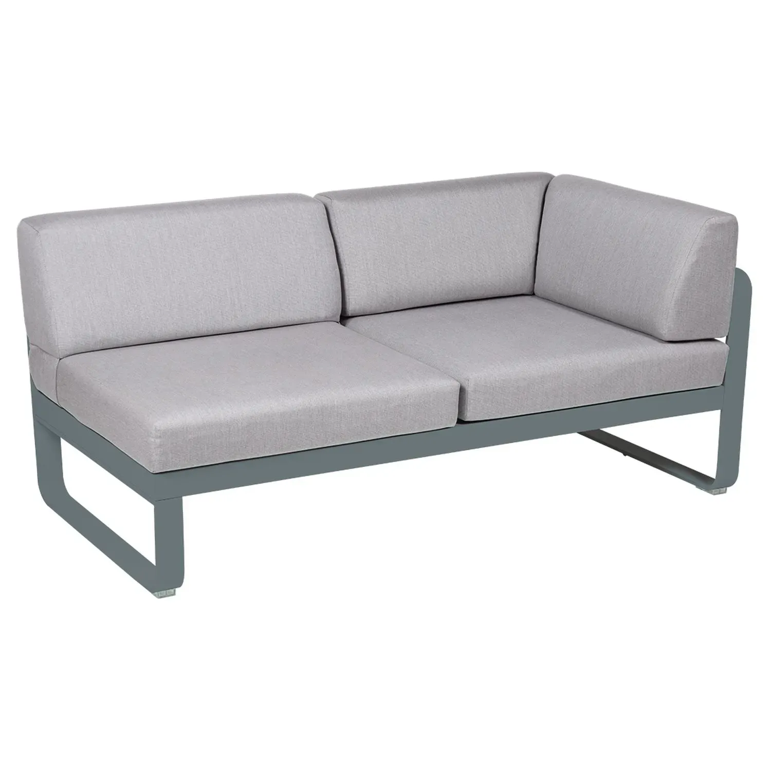 Fermob Canapé 2 places modulable angle droit BELLEVIE - 26 gris orage - gris flanelle
