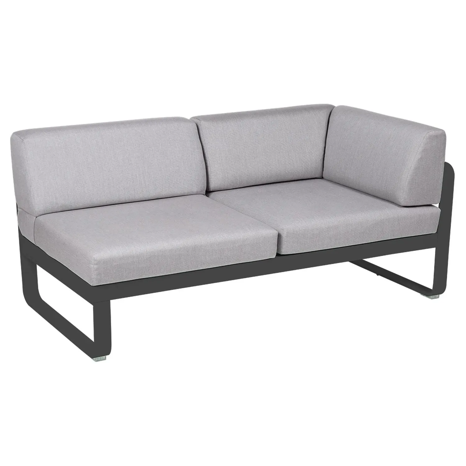 Fermob Canapé 2 places modulable angle droit BELLEVIE - 47 anthracite mat - gris flanelle