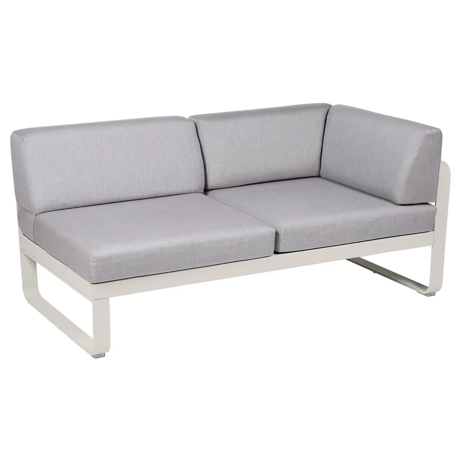 Fermob Canapé 2 places modulable angle droit BELLEVIE - A5 gris argile - gris flanelle