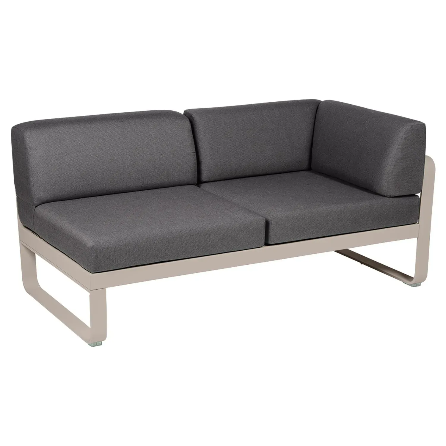 Fermob Canapé 2 places modulable angle droit BELLEVIE - 14 muscade - gris graphite