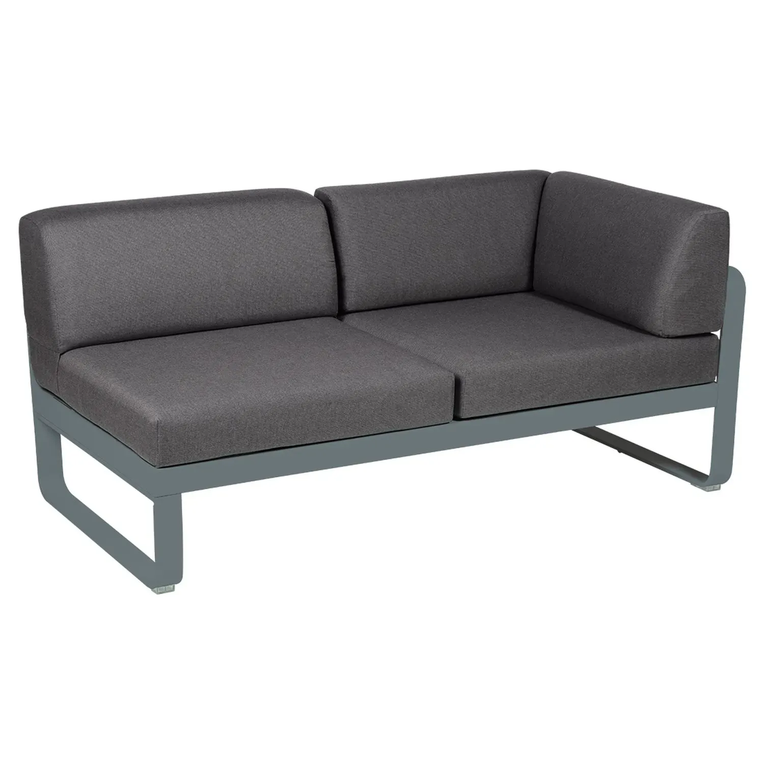 Fermob Canapé 2 places modulable angle droit BELLEVIE - 26 gris orage - gris graphite