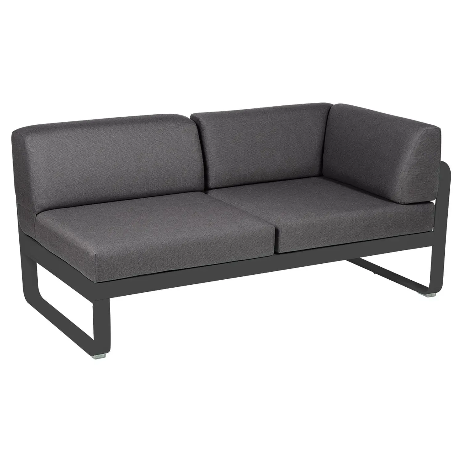 Fermob Canapé 2 places modulable angle droit BELLEVIE - 47 anthracite mat - gris graphite