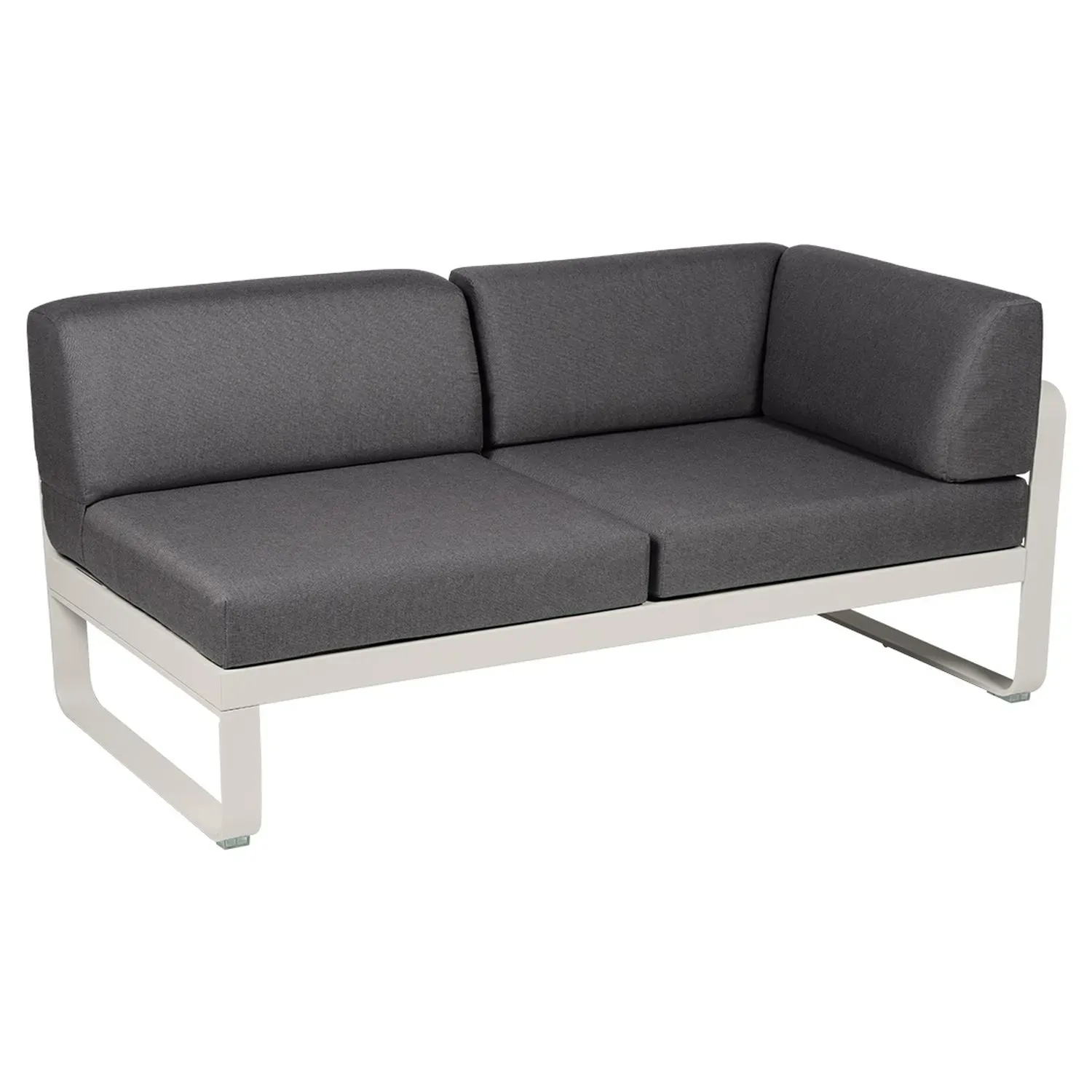 Fermob Canapé 2 places modulable angle droit BELLEVIE - A5 gris argile - gris graphite