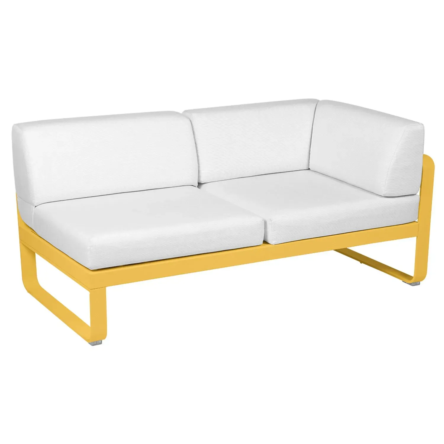Fermob Canapé 2 places modulable angle droit BELLEVIE - C6 Miel - blanc grisé