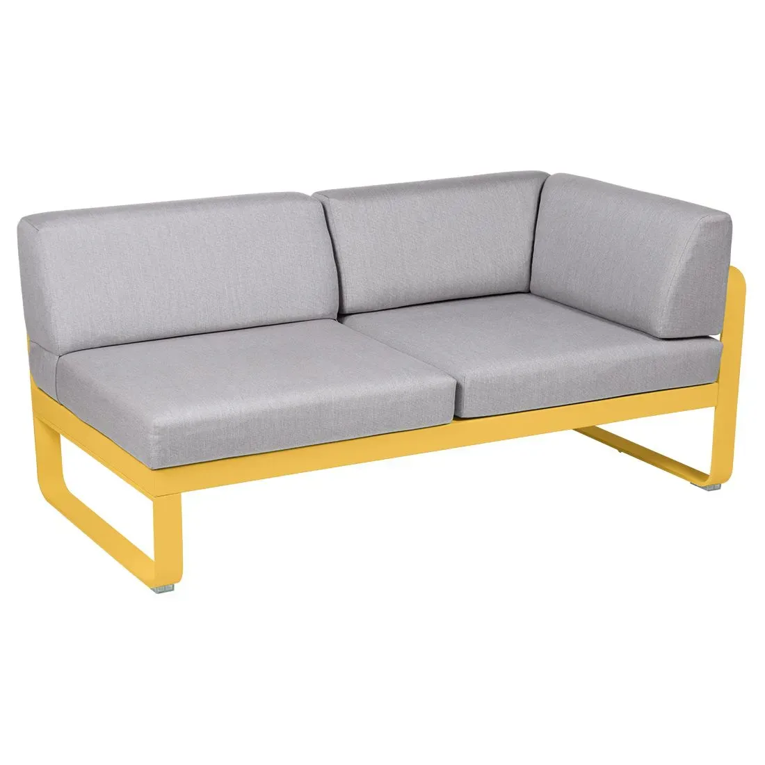 Fermob Canapé 2 places modulable angle droit BELLEVIE - C6 Miel - gris flanelle