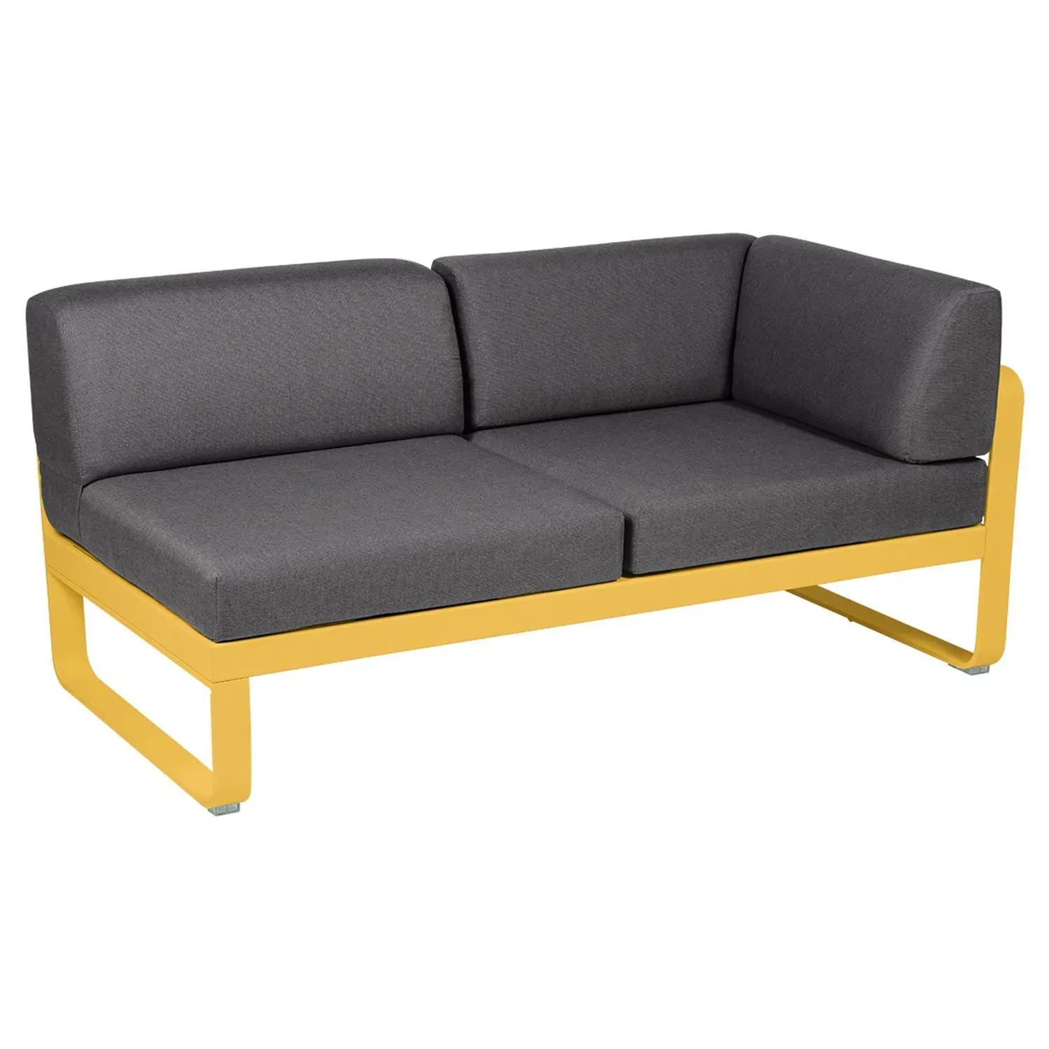 Fermob Canapé 2 places modulable angle droit BELLEVIE - C6 Miel - gris graphite