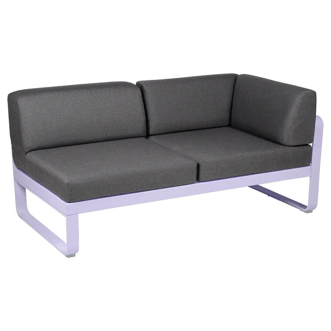 Fermob Canapé 2 places modulable angle droit BELLEVIE - D1 Guimauve - gris graphite