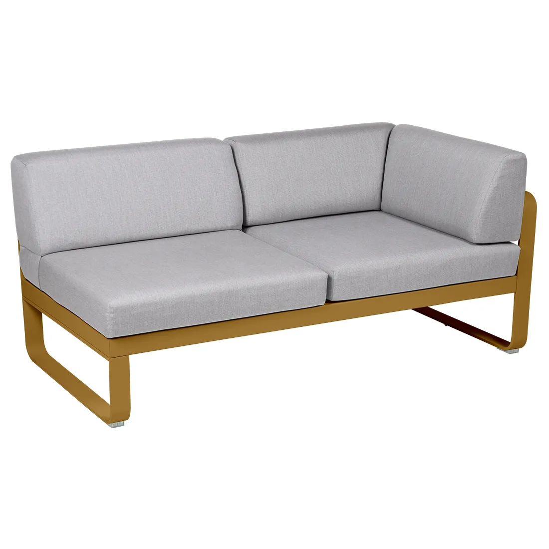 Fermob Canapé 2 places modulable angle droit BELLEVIE - D2 Pain d'épices - gris flanelle