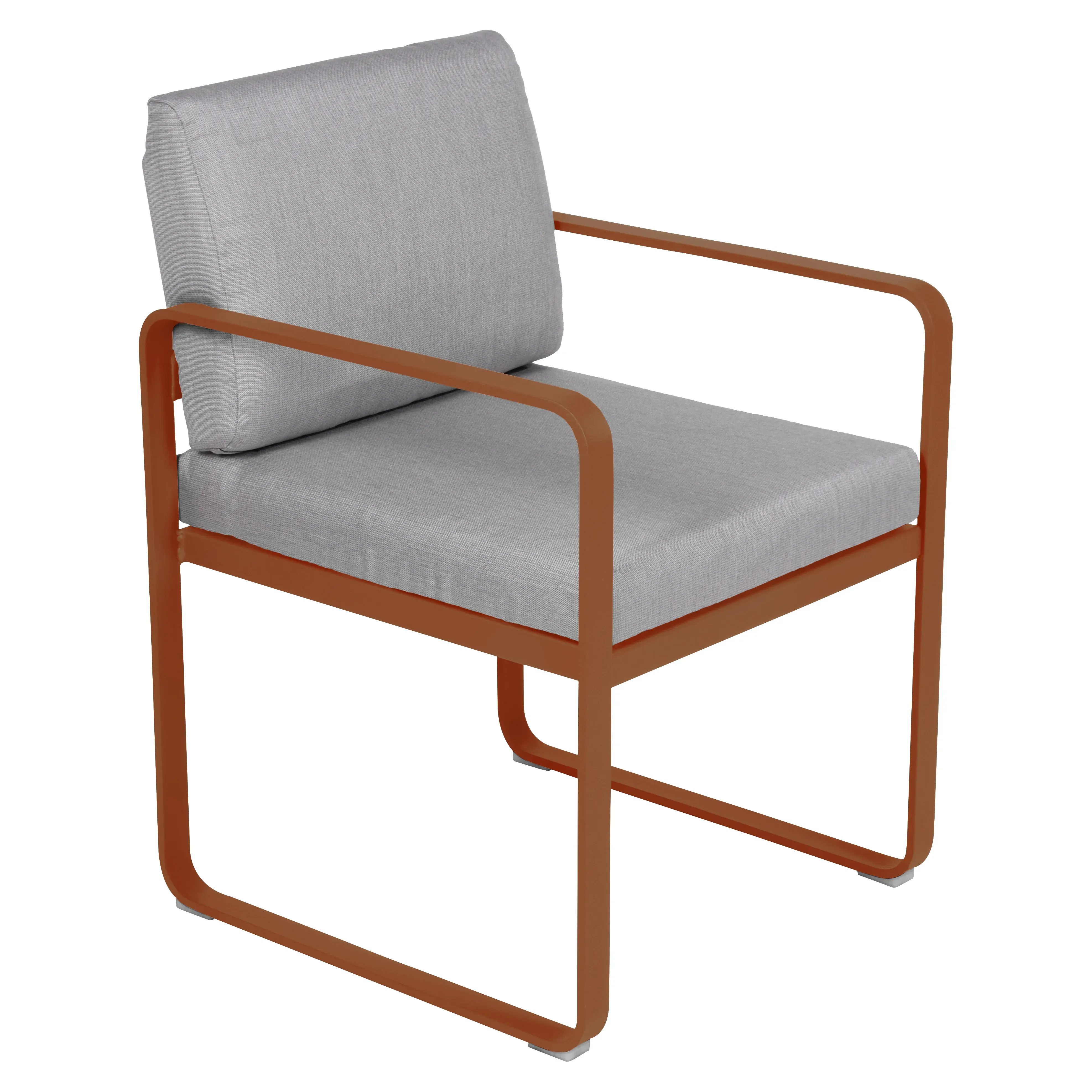 Fermob Fauteuil repas BELLEVIE - E2 orange confite - gris flanelle