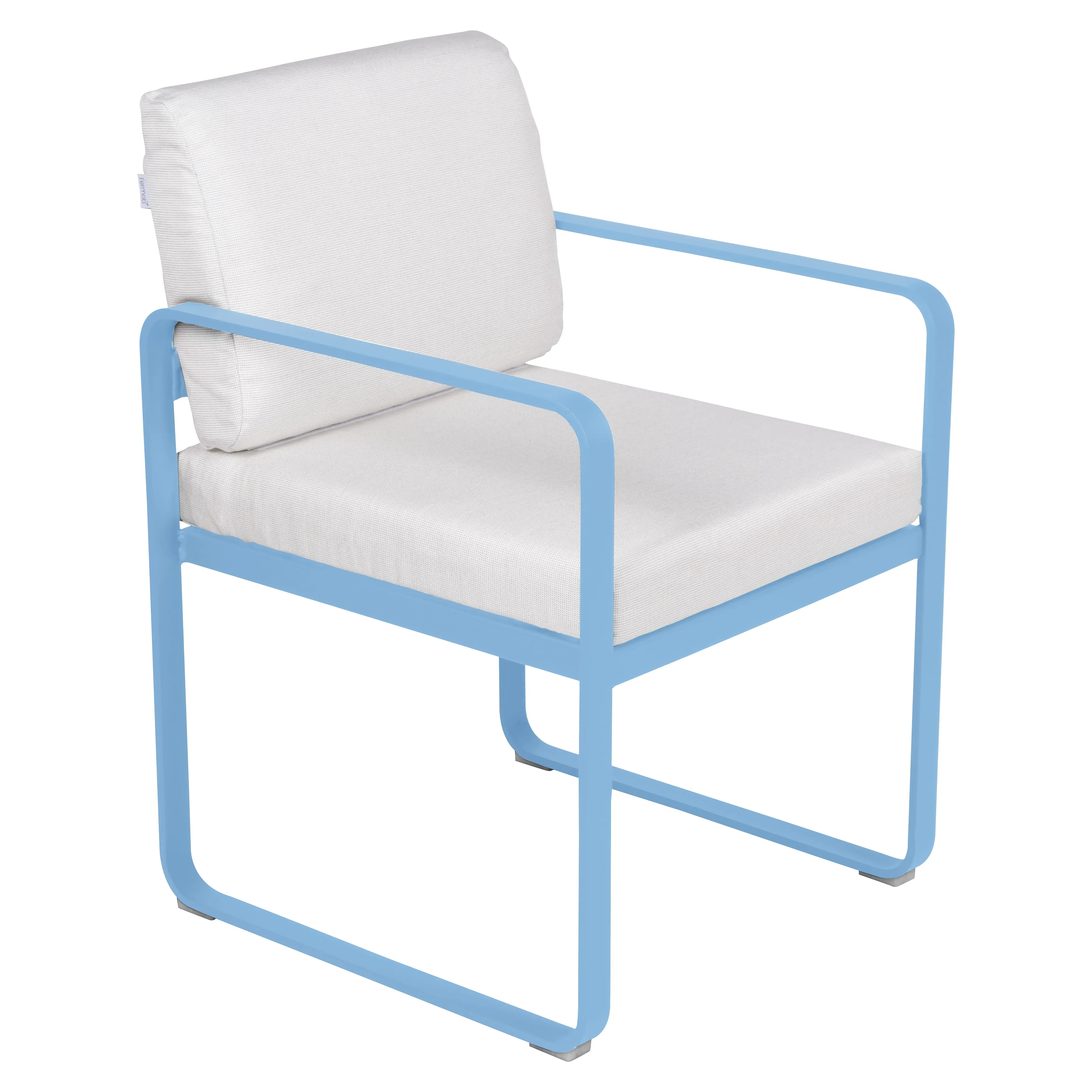 Fermob Fauteuil repas BELLEVIE - E1 bleu-maya - blanc grisé