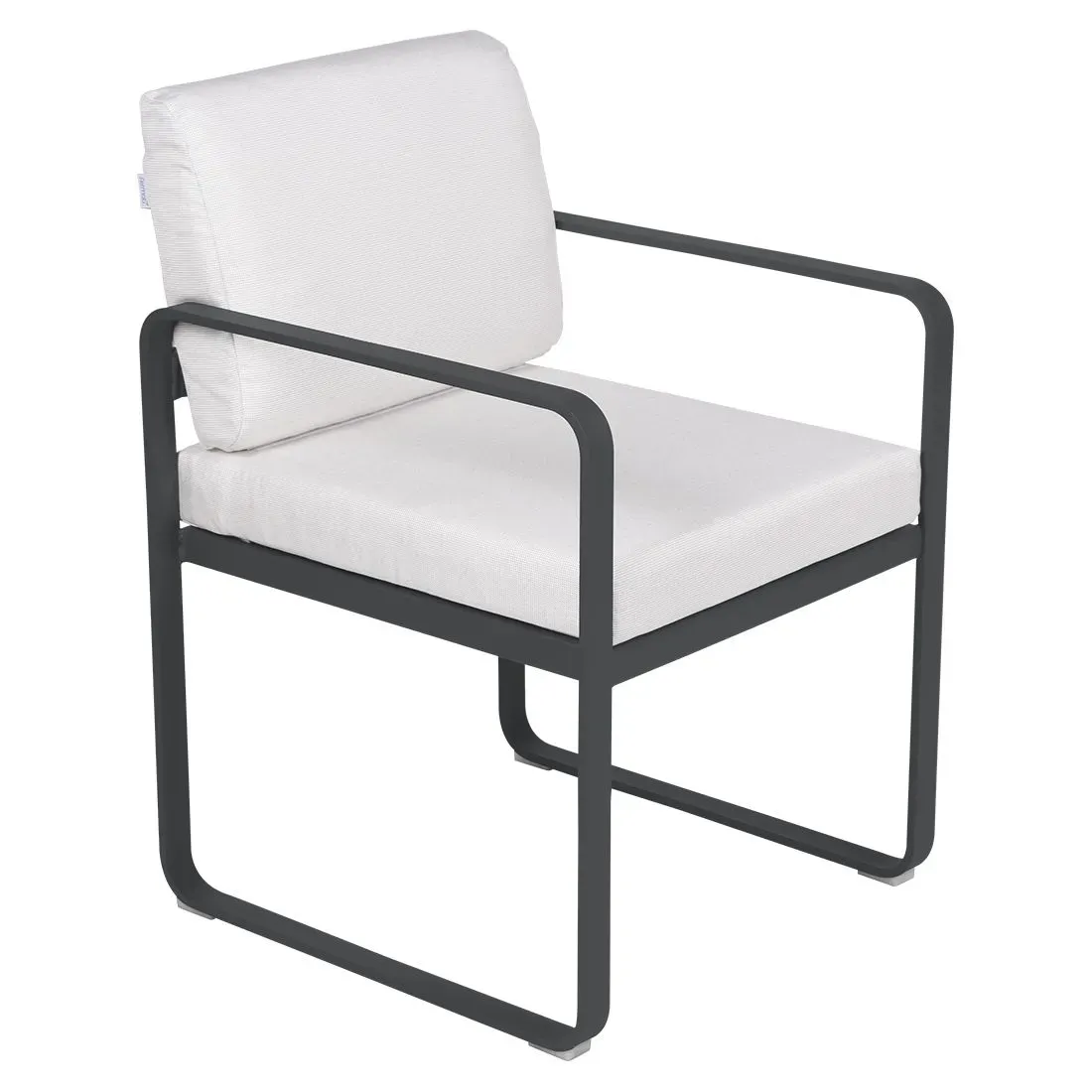Fermob Fauteuil repas BELLEVIE - 47 anthracite mat - blanc grisé