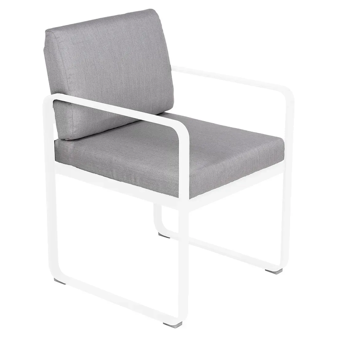 Fermob Fauteuil repas BELLEVIE - 01 blanc coton - gris flanelle