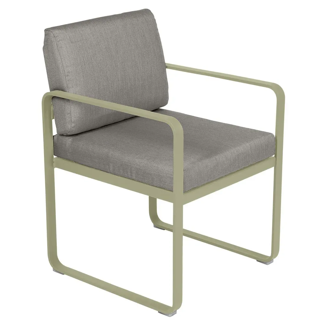 Fermob Fauteuil repas BELLEVIE - 65 vert tilleul - B8 gris taupe