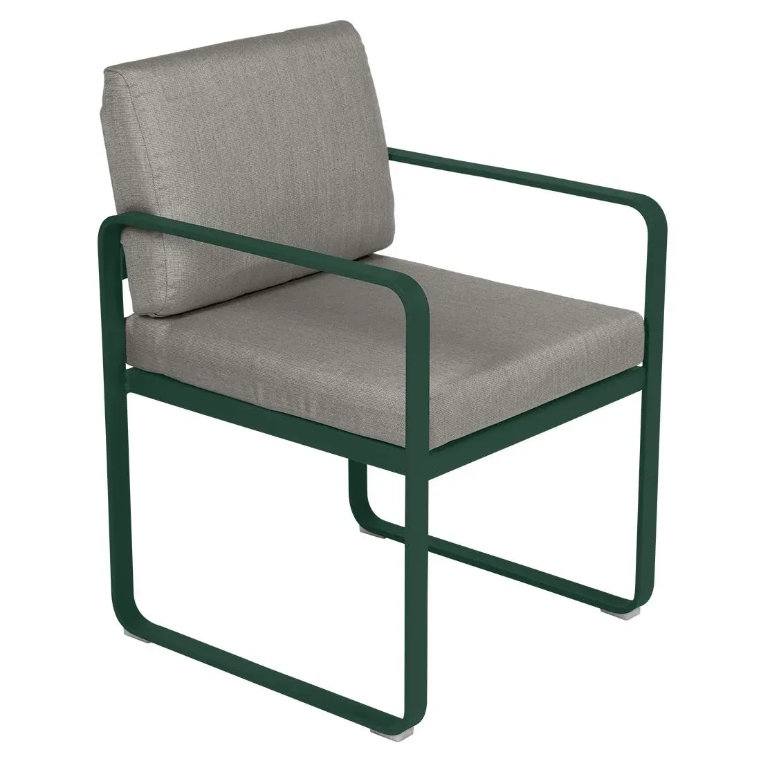 Fermob Fauteuil repas BELLEVIE - 02 vert cèdre - B8 gris taupe