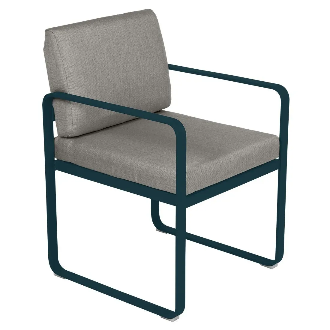 Fermob Fauteuil repas BELLEVIE - 21 bleu acapulco - B8 gris taupe