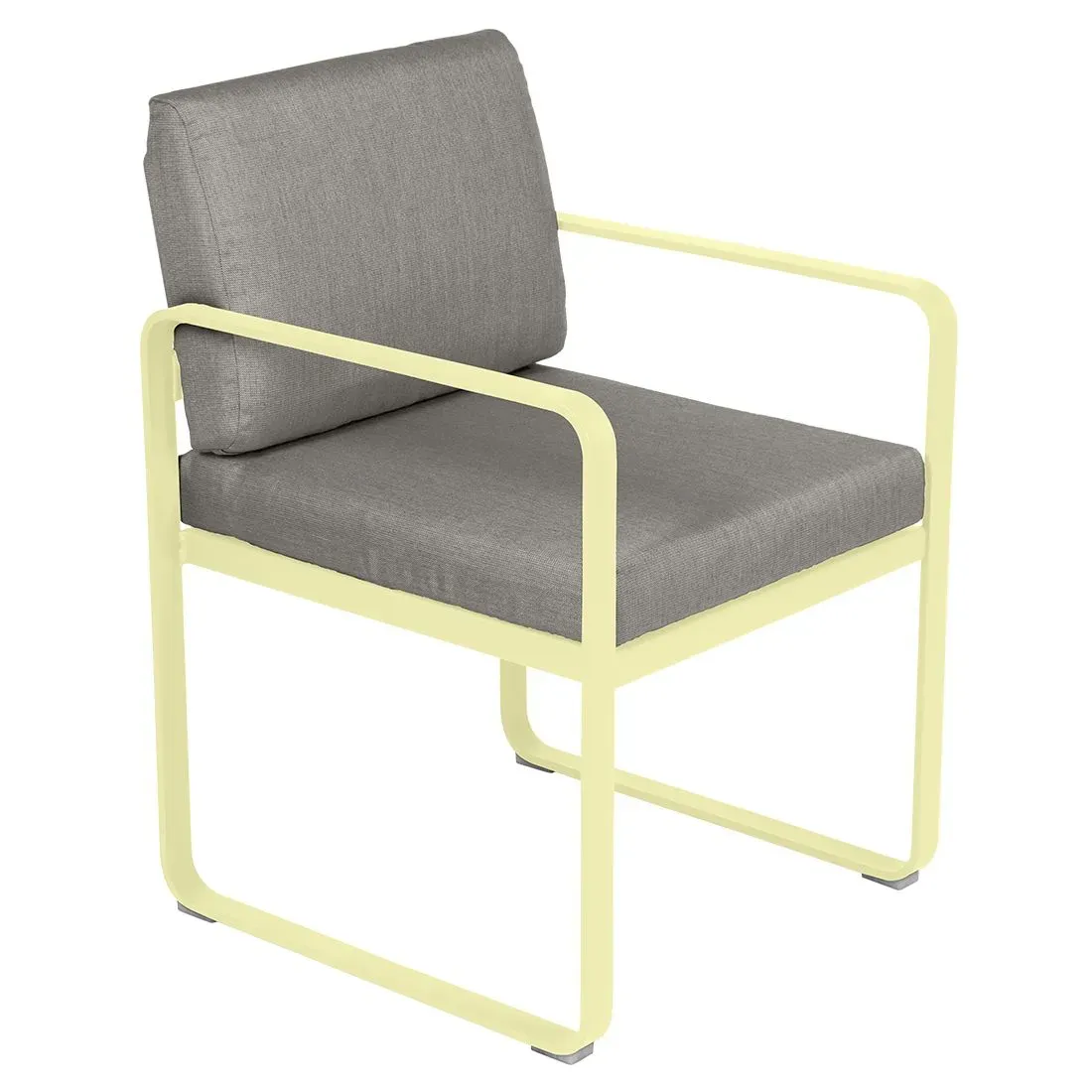 Fermob Fauteuil repas BELLEVIE - A6 citron givré - B8 gris taupe