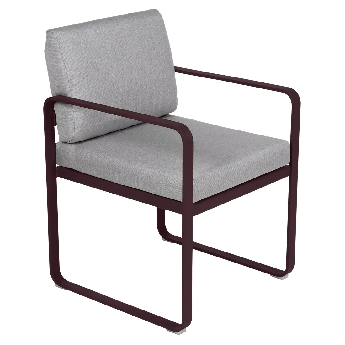 Fermob Fauteuil repas BELLEVIE - B9 cerise noire - gris flanelle