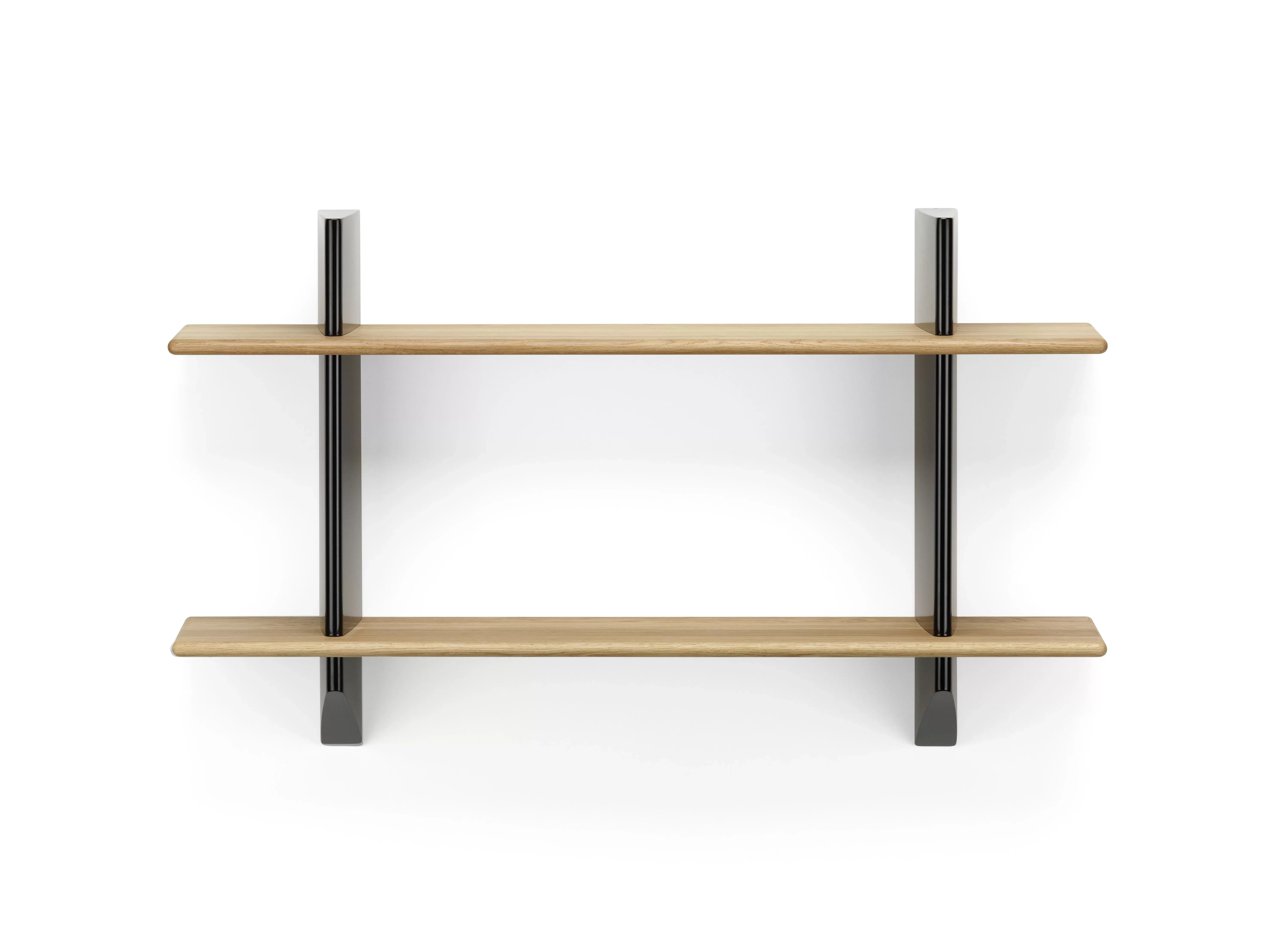 Vitra Rayonnage Mural Wandregal - noir foncé - Chêne massif huilé