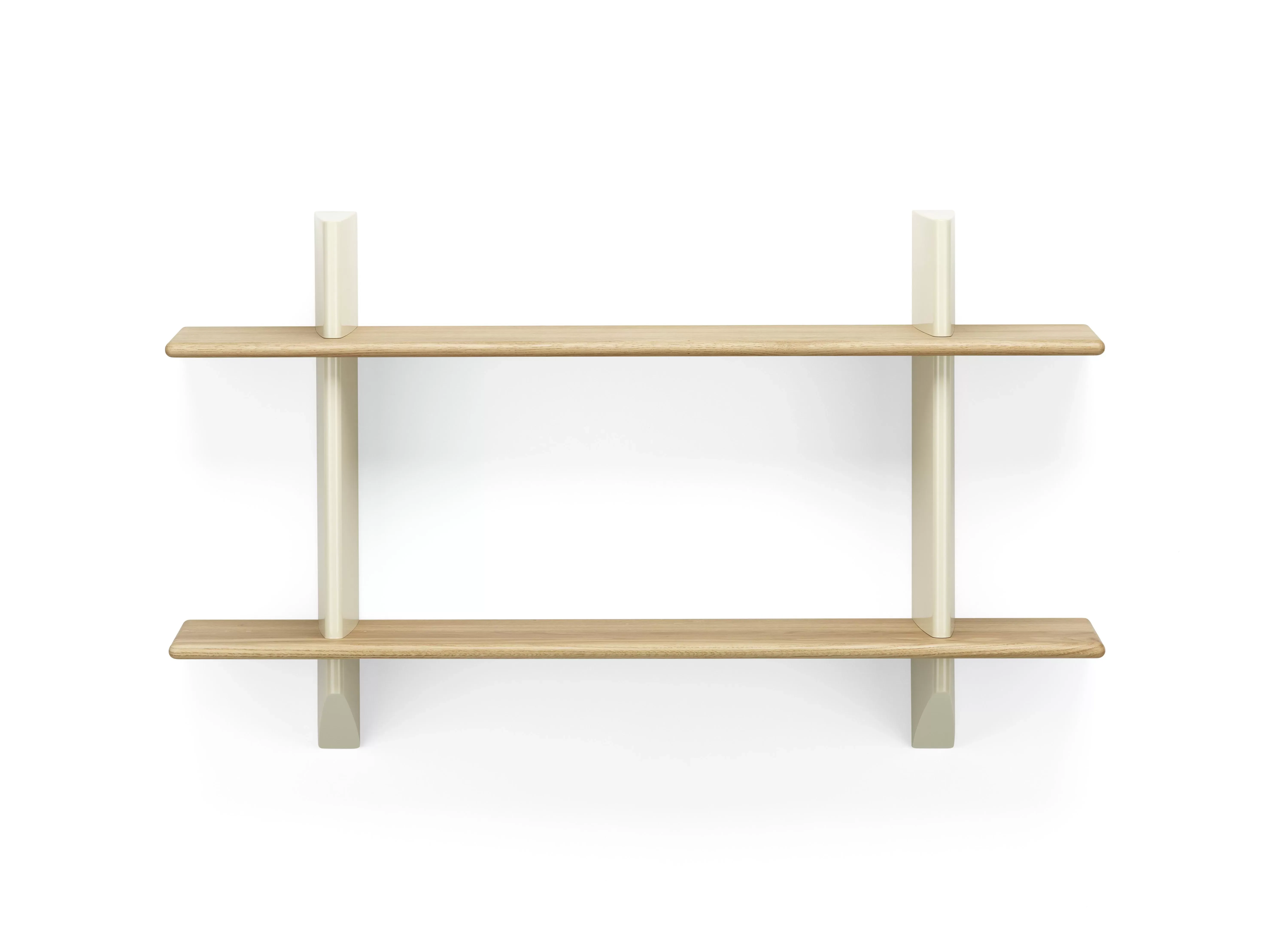 Vitra Rayonnage Mural Wandregal - Prouvé Blanc Colombe (écru) - Chêne massif huilé