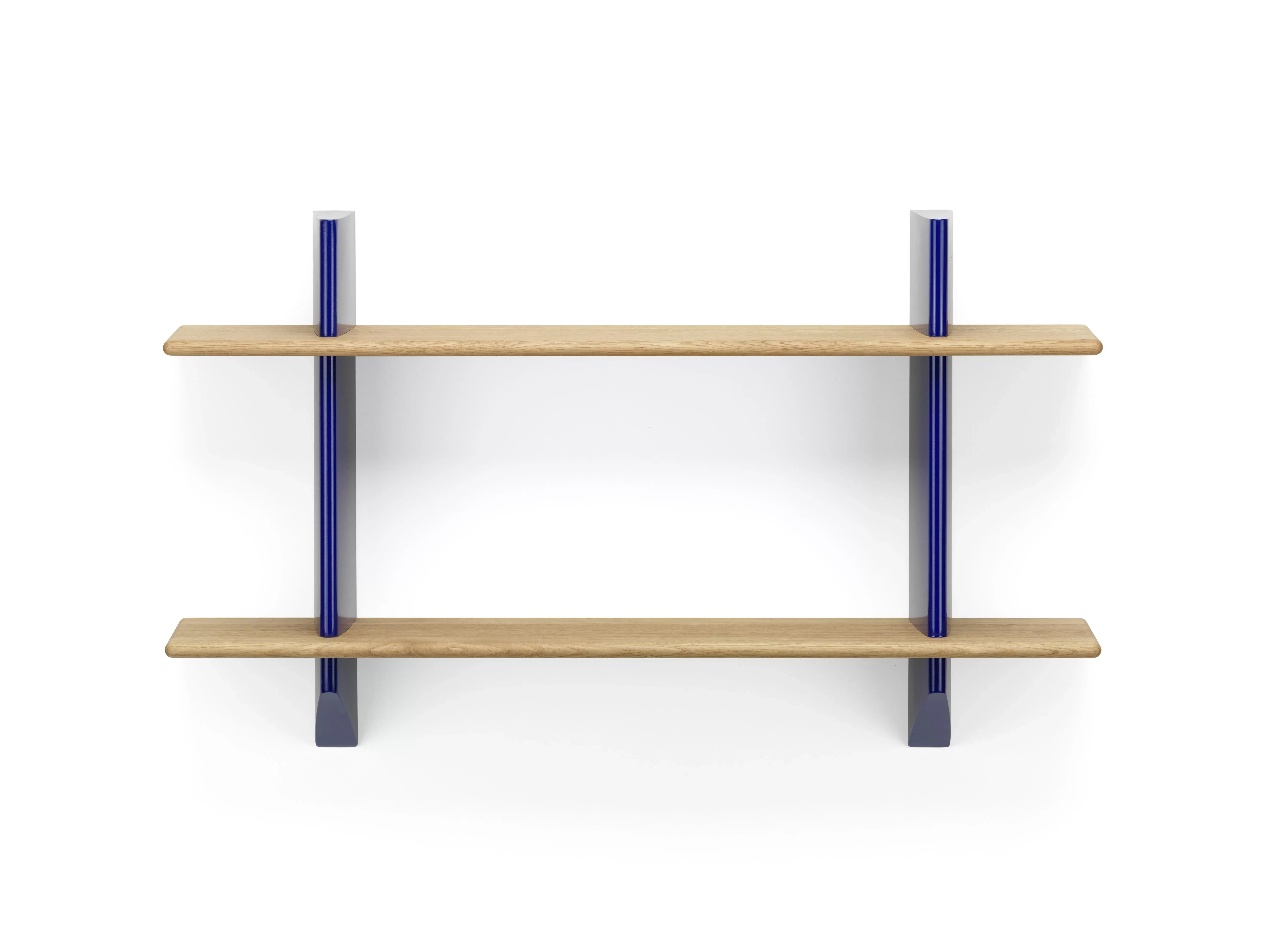 Vitra Rayonnage Mural Wandregal - Prouvé Bleu Marcoule - Chêne massif huilé