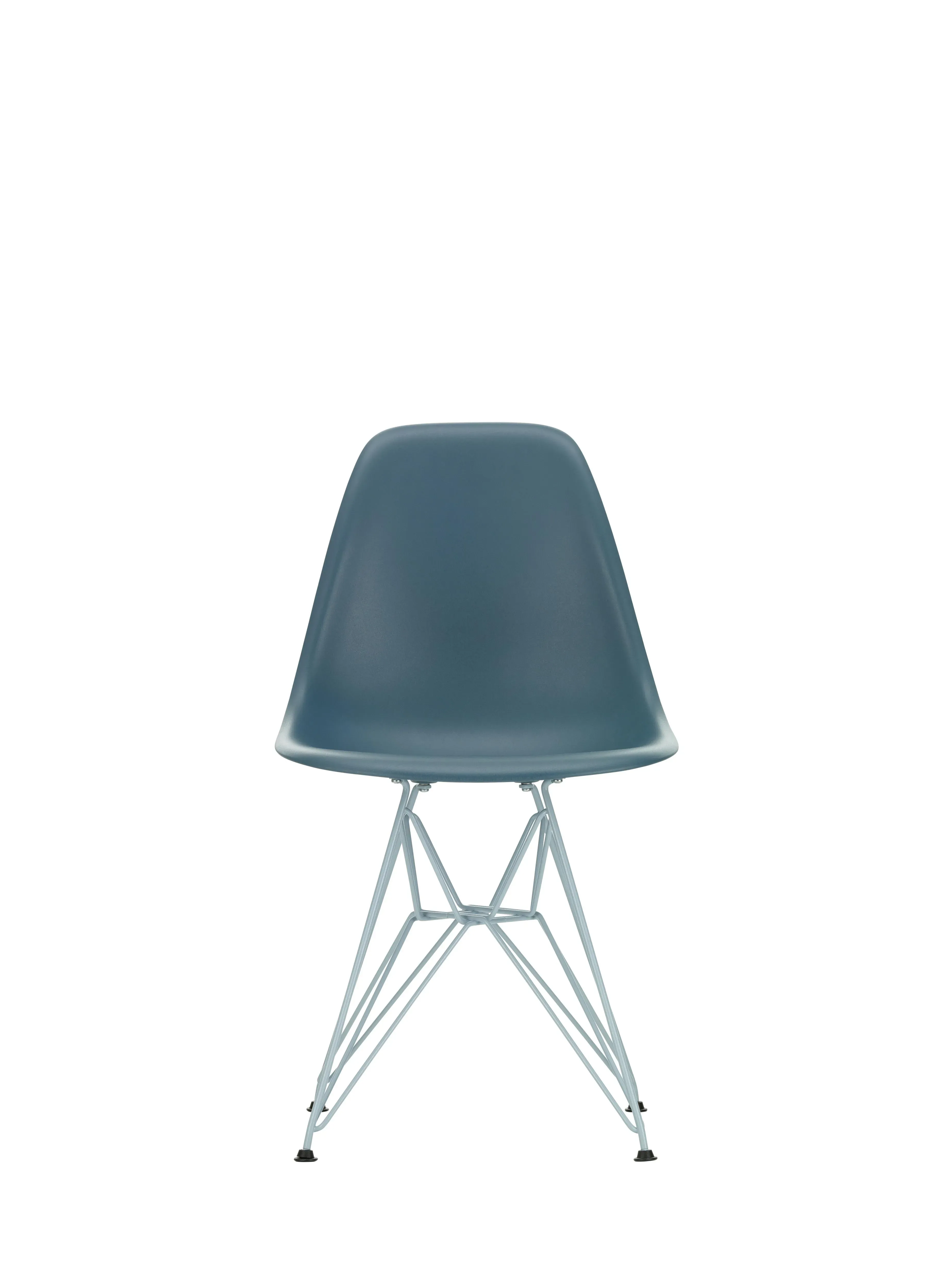 Vitra Chaise DSR Colours Eames Plastic - bleu marin RE - patins pour tapis de sol