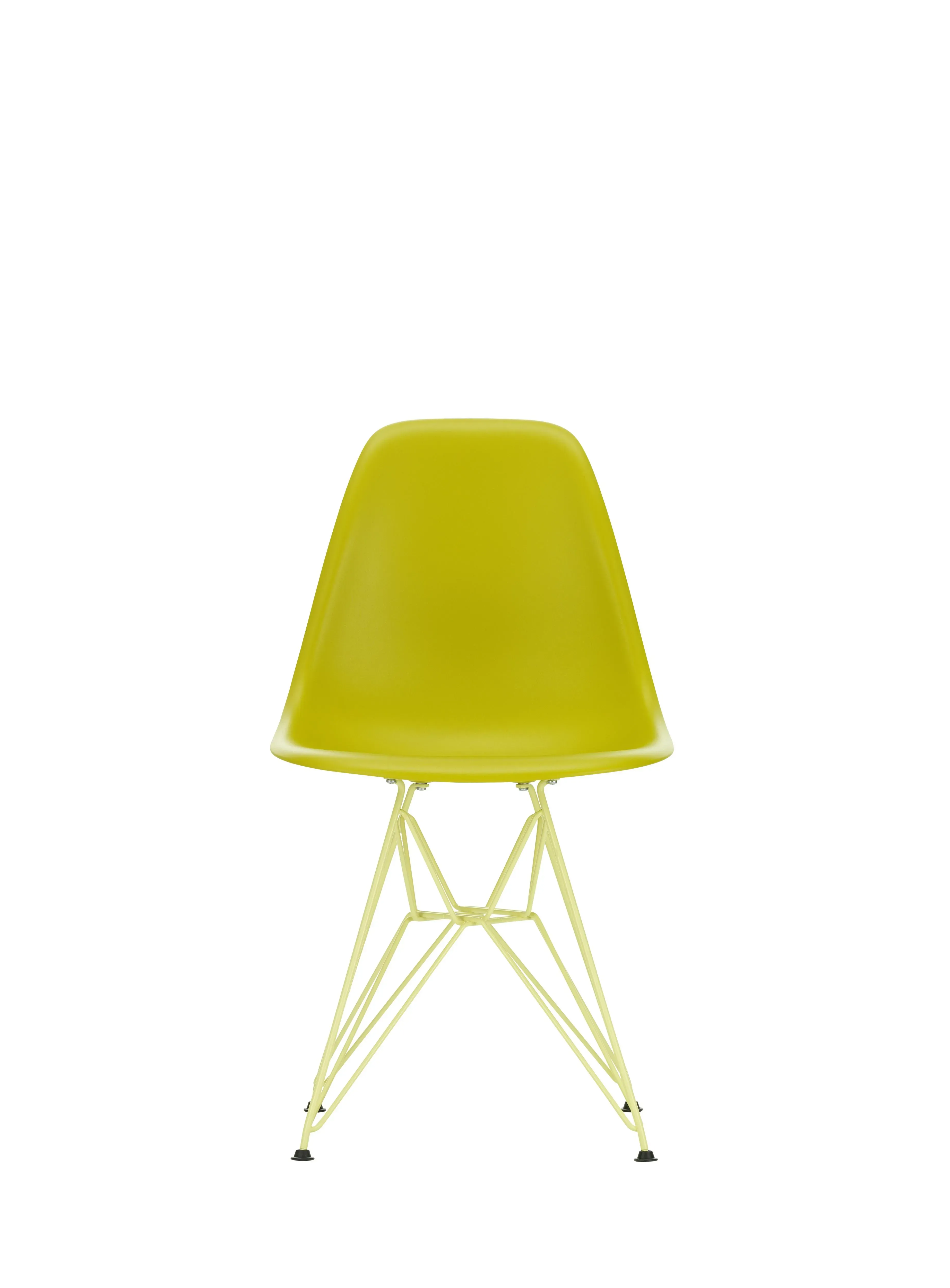 Vitra Chaise DSR Colours Eames Plastic - moutarde RE - patin pour sols durs