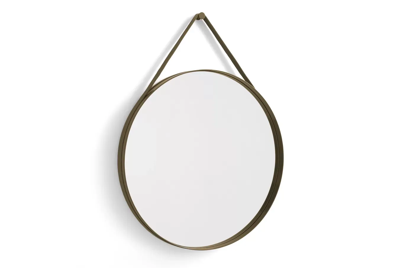 HAY Miroir Strap No 2 - brun clair - Ø 70 cm
