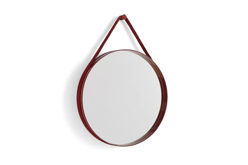 HAY Miroir Strap No 2 - rouge - Ø 50 cm