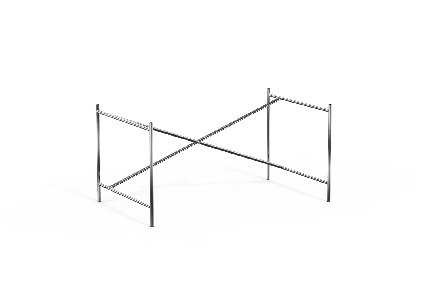 Richard Lampert Piètement de table Eiermann 2 - chromé - Entretoise excentrée - 135 x 78 cm - avec extension (hauteur 66 cm)