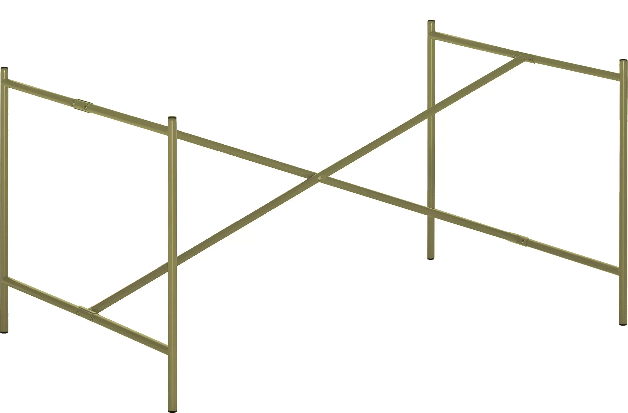 Richard Lampert Piètement de table Eiermann 2 - vert olive - Entretoise au centre - 135 x 66 cm - sans extension (hauteur 66 cm)