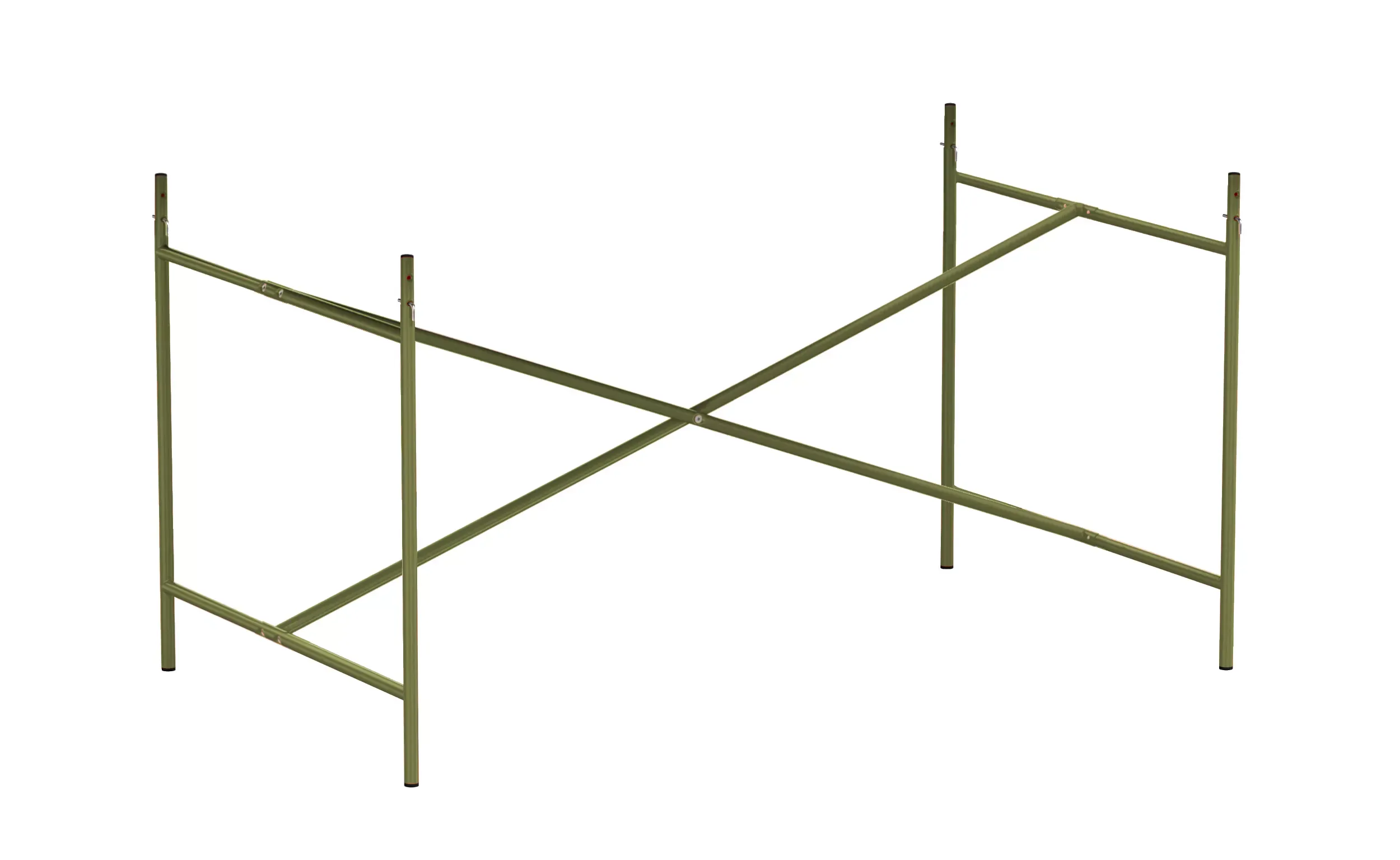 Richard Lampert Piètement de table Eiermann 2 - vert olive - Entretoise au centre - 135 x 66 cm - avec extension (hauteur 66 cm)