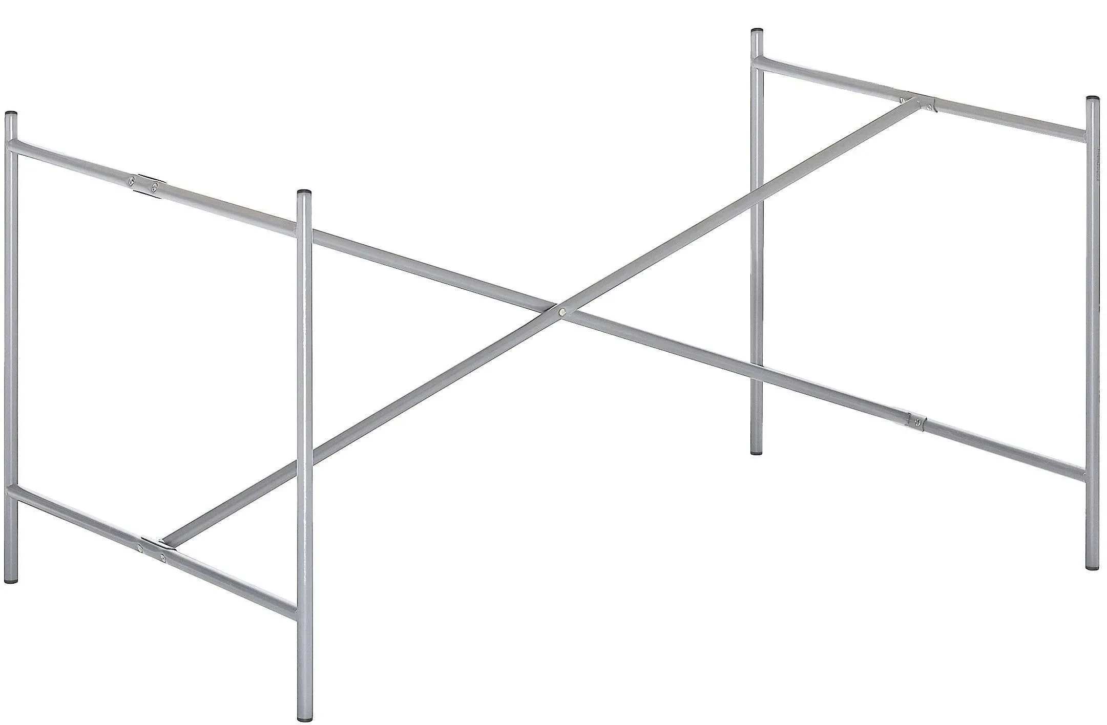 Richard Lampert Piètement de table Eiermann 2 - argent RAL 9006 - Entretoise au centre - 80 x 66 cm - avec extension (hauteur 66 cm)