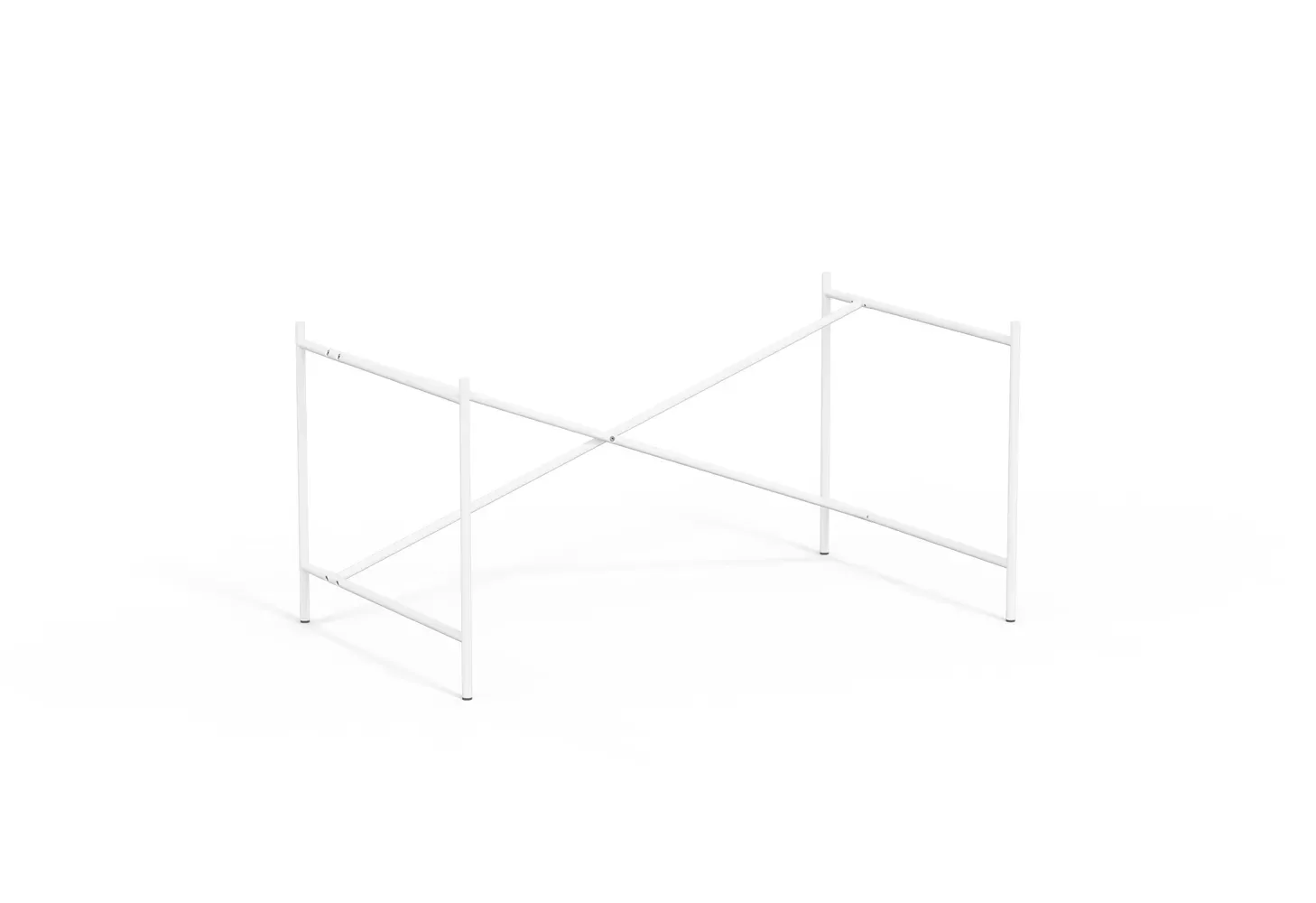 Richard Lampert Piètement de table Eiermann 2 - blanc - Entretoise excentrée - 80 x 66 cm - avec extension (hauteur 66 cm)