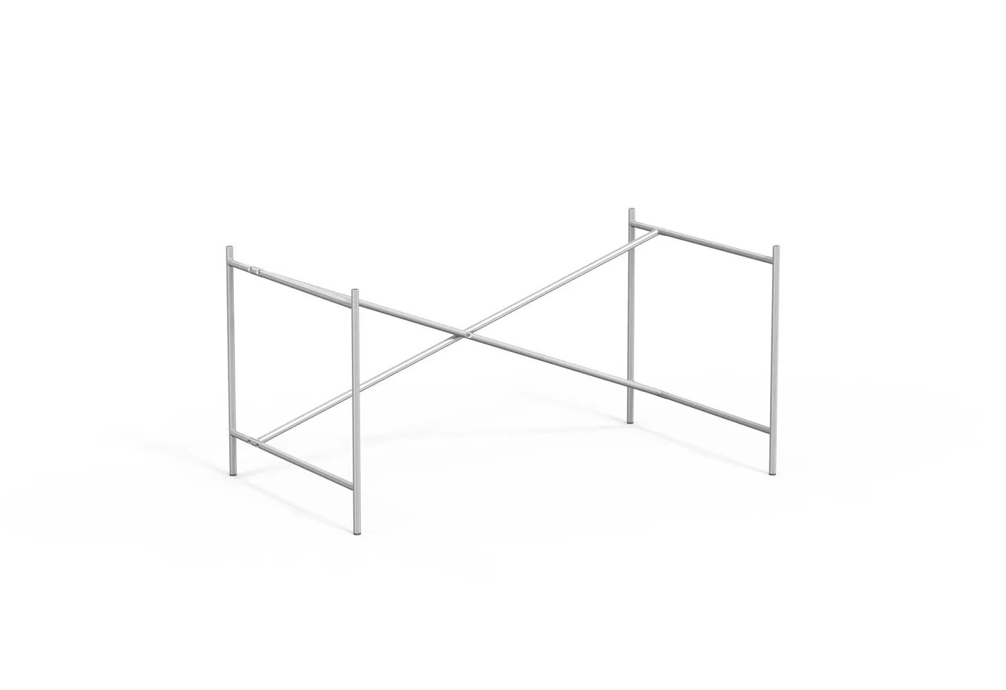 Richard Lampert Piètement de table Eiermann 2 - argent RAL 9006 - Entretoise excentrée - 100 x 66 cm - avec extension (hauteur 66 cm)