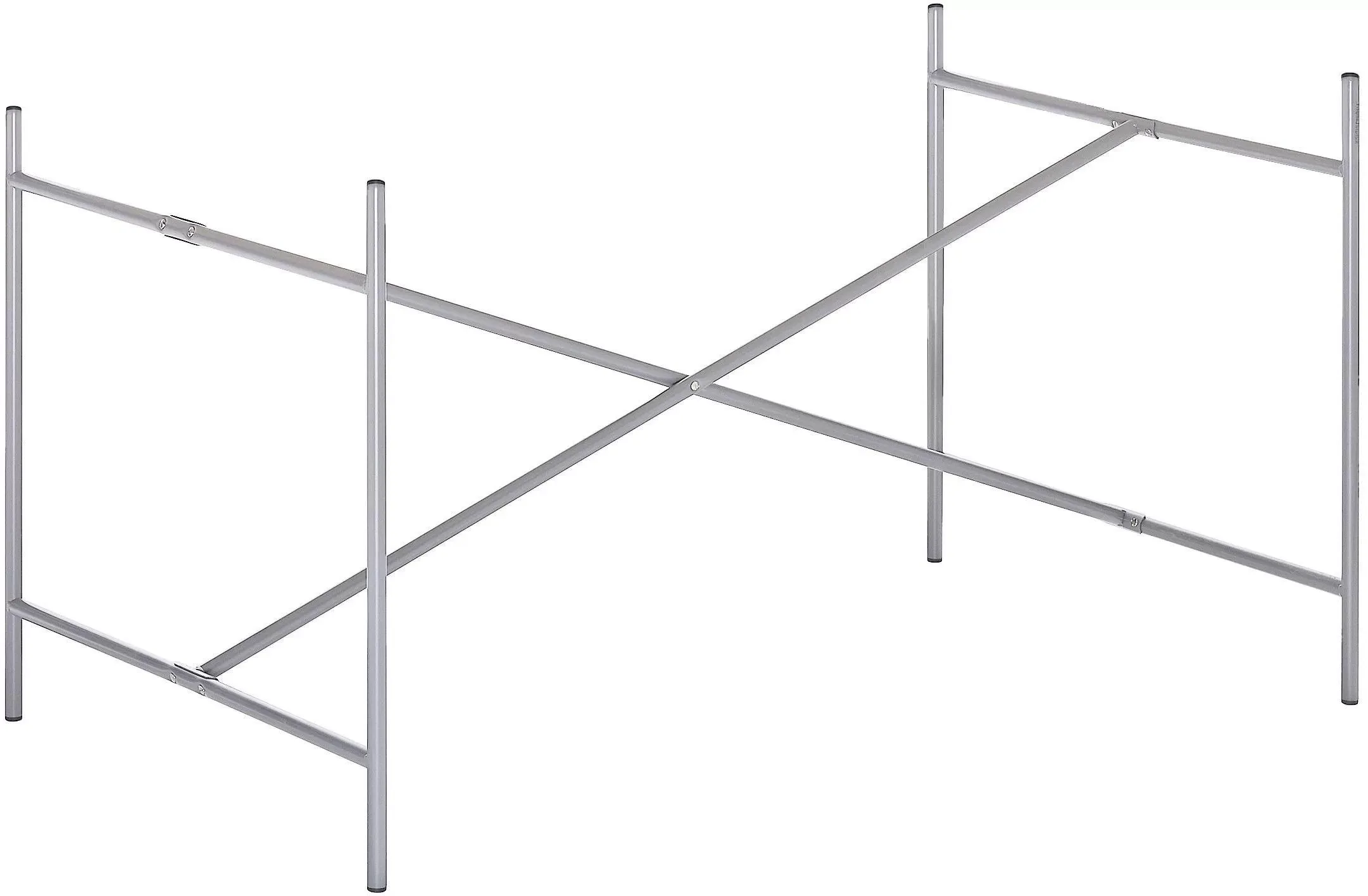 Richard Lampert Piètement de table Eiermann 2 - argent RAL 9006 - Entretoise au centre - 135 x 66 cm - avec extension (hauteur 66 cm)