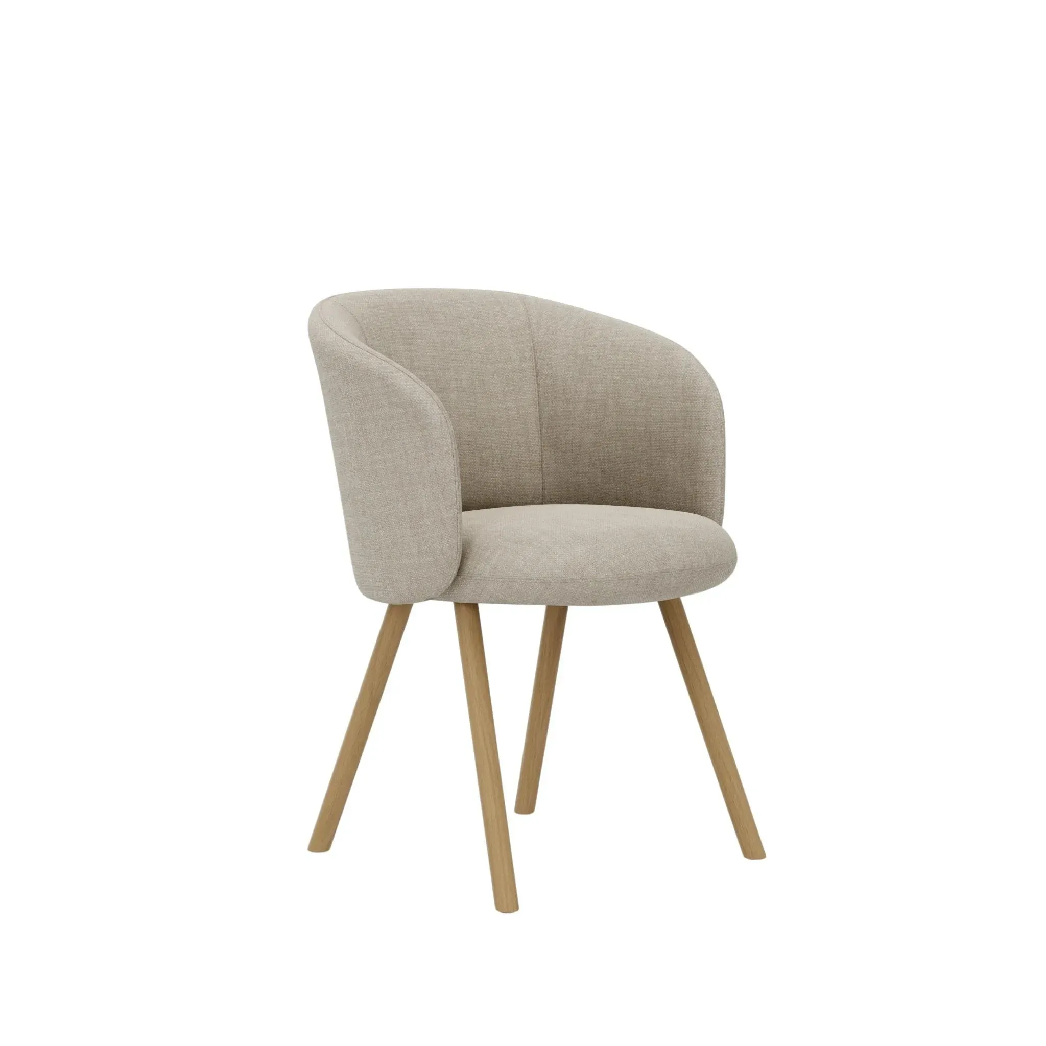Vitra Fauteuil Mikado piètement en chêne - Savana perle melange