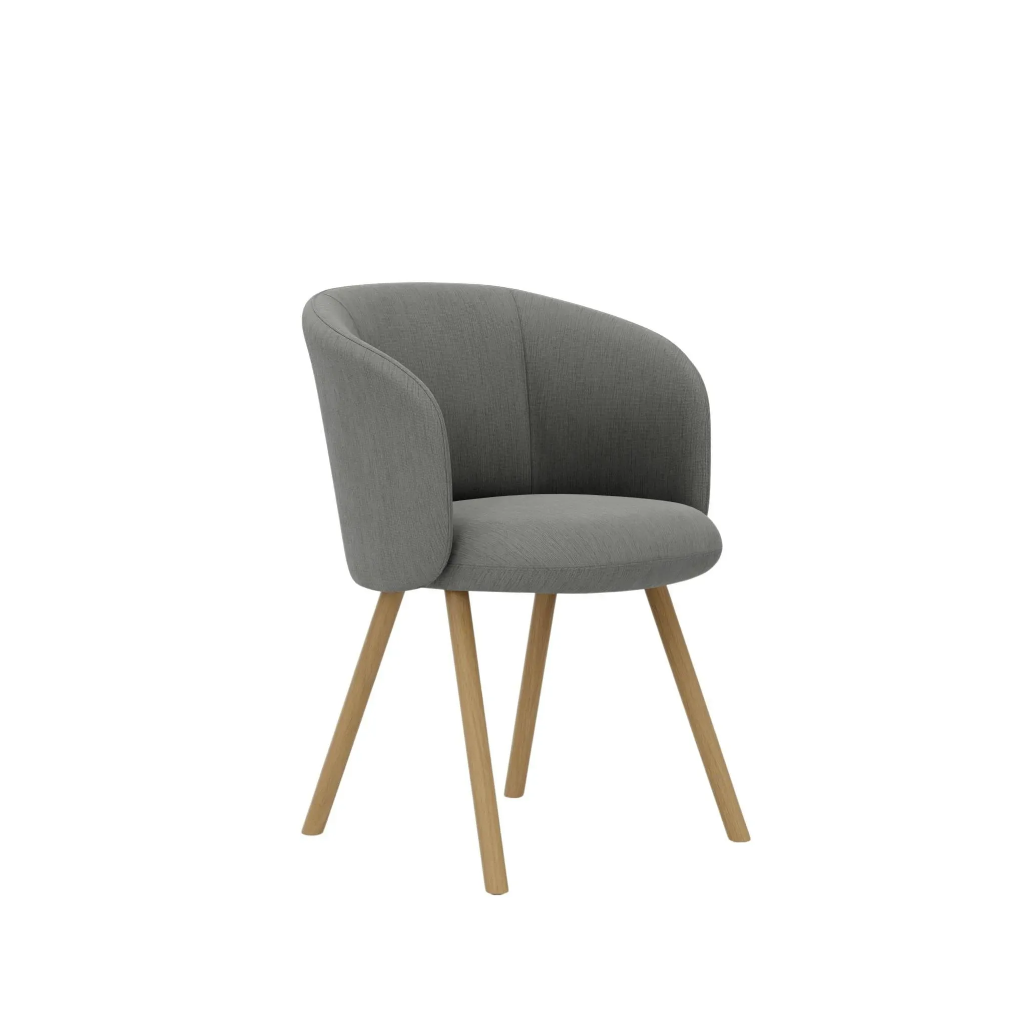Vitra Fauteuil Mikado piètement en chêne - Iroko 2 gris argenté