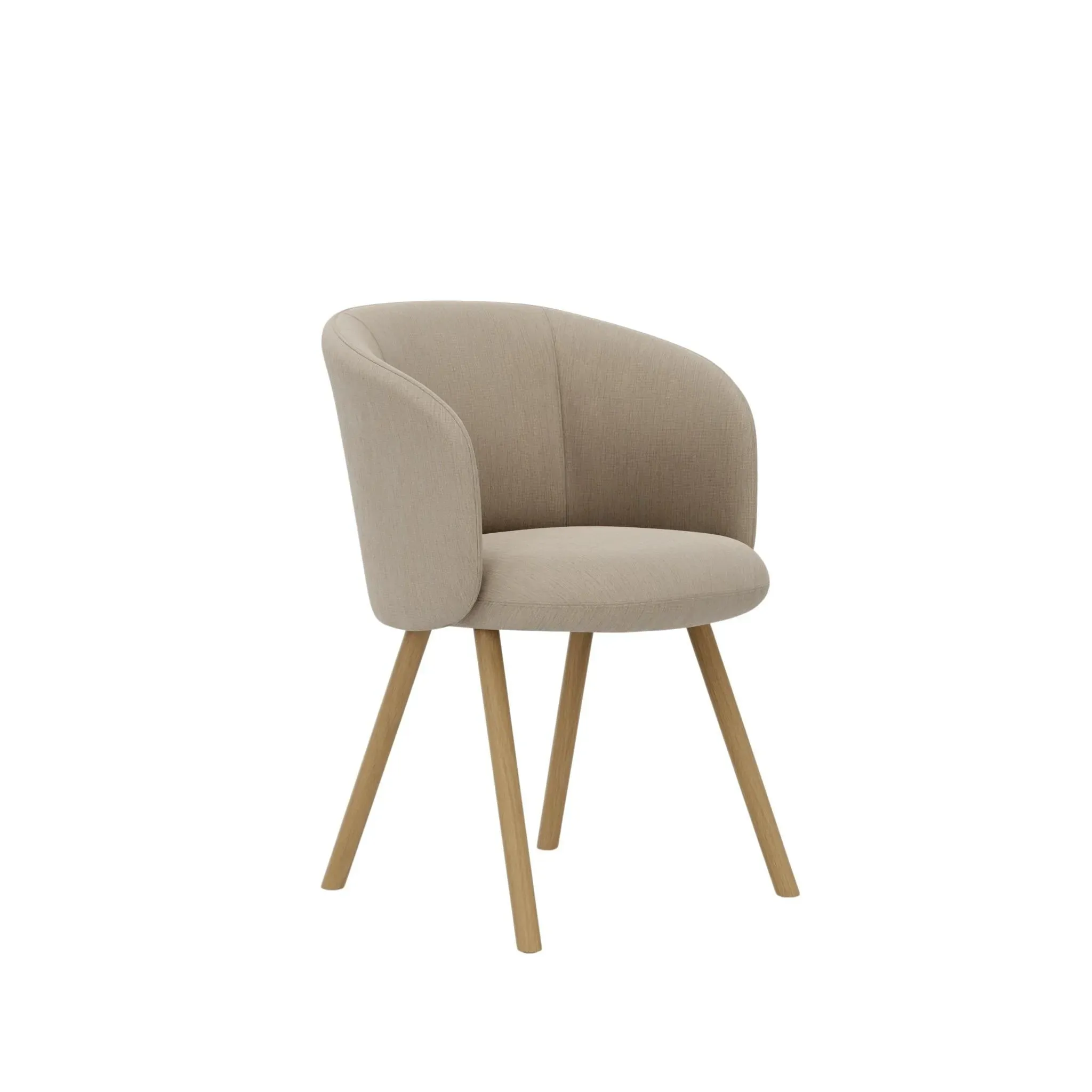 Vitra Fauteuil Mikado piètement en chêne - Iroko 2 crème